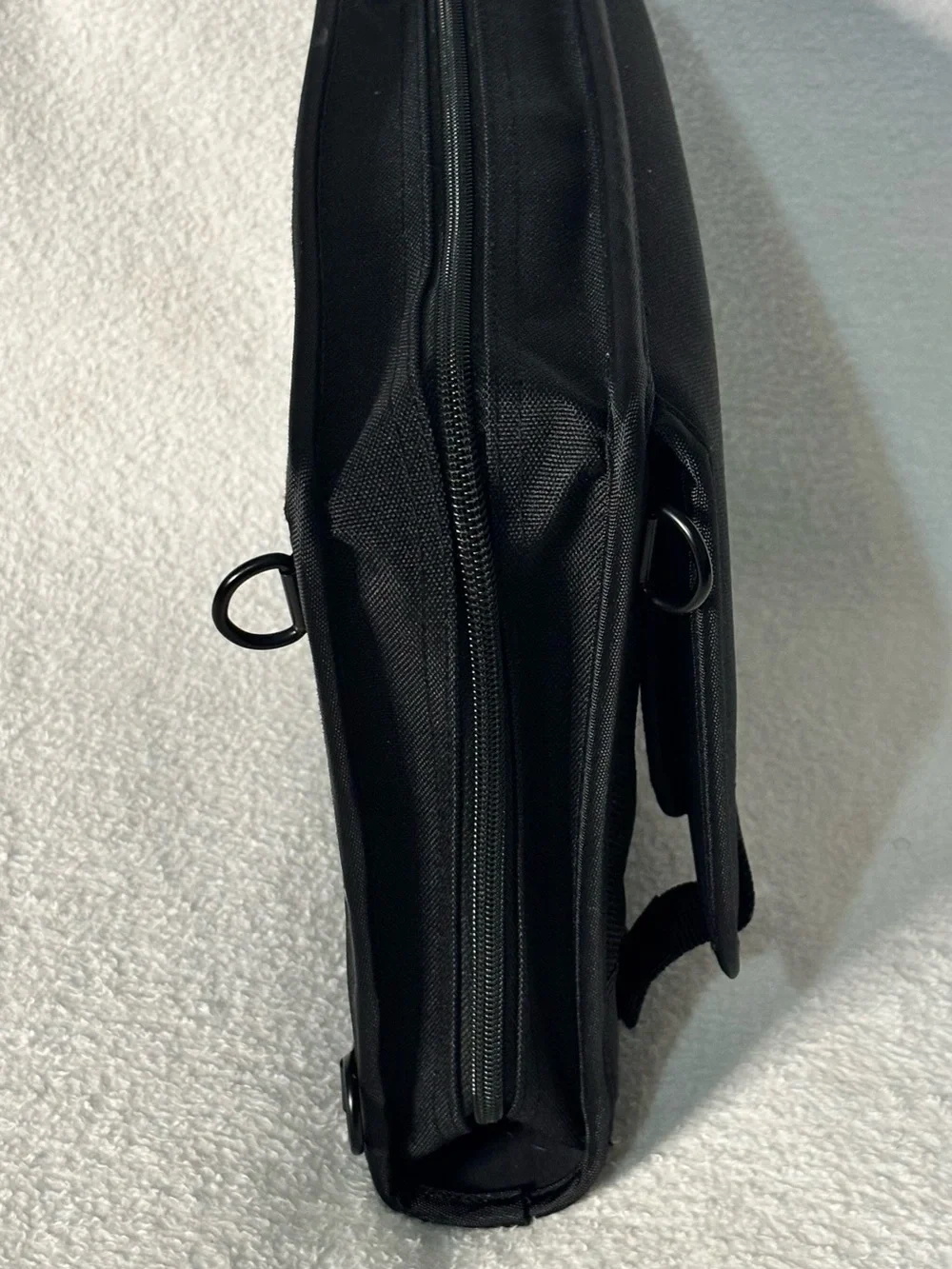 Slim Black Canvas Messenger Bag for Men - Unbranded
